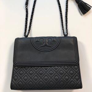 SOLD-Not For Sale-Tory Burch Matte Black Fleming